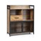 Industrial Sideboard Cabinet with Open Shelves Drawer and Countertop Rustic Brown